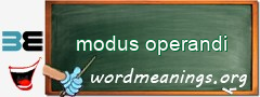 WordMeaning blackboard for modus operandi